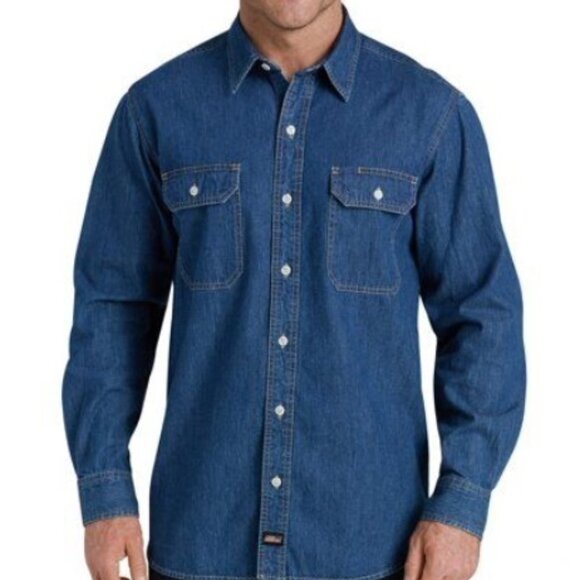 Dickies Other - M👔Genuine Dickies Men's Heavyweight Long Sleeve Denim Shirt